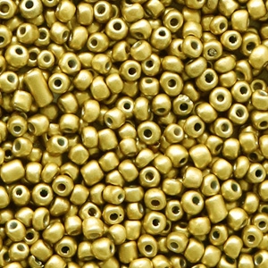 Rocailles 2mm rich gold metallic, 10 gram